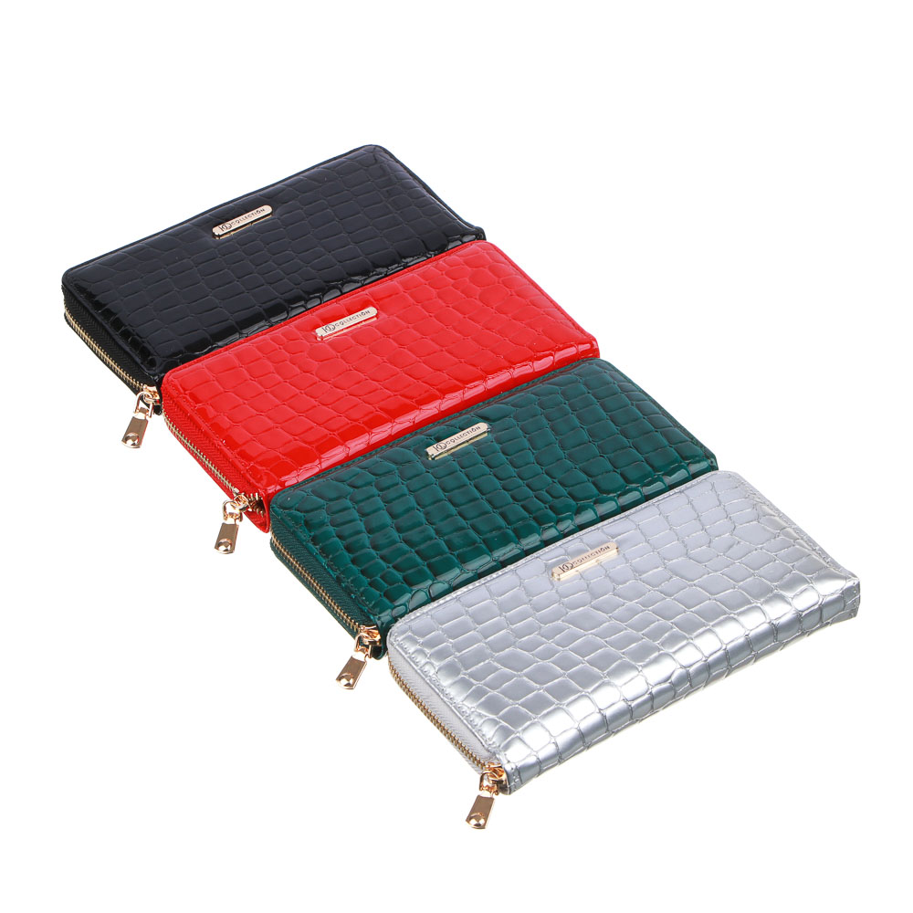 ЮL Кошелек женский на молнии с отд. для карт, купюр, монет, ПУ, 19,5х10,5см, 4 цвета, КЖ23-11, арт.№ 303-963