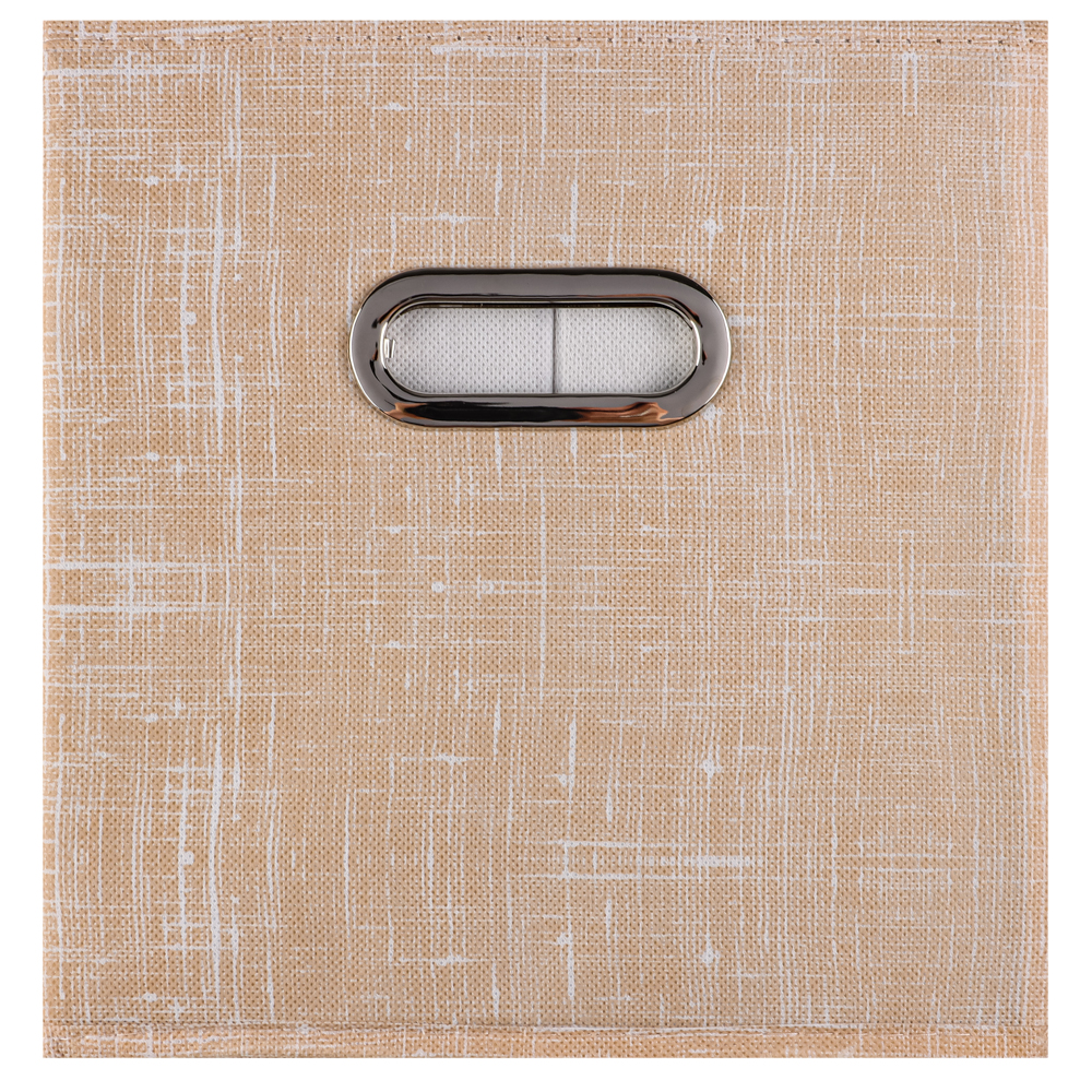 Короб стеллажный тм VETTA ЛЁН, полиэстер, 25х25х25см, бежевый, арт.№ 457-644