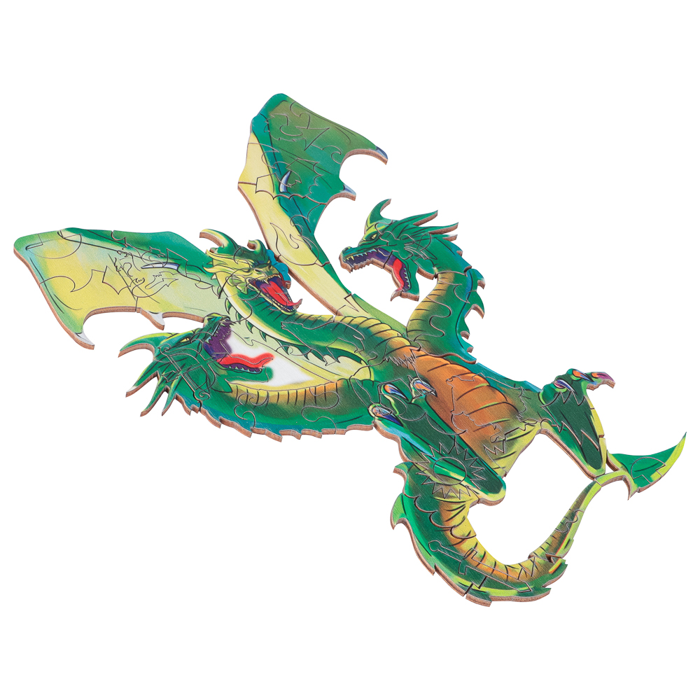 BY Пазл деревянный-игры в дорогу "Змей Горыныч", 18x12x3,4 см, фанера, картон, арт.№ 898-022