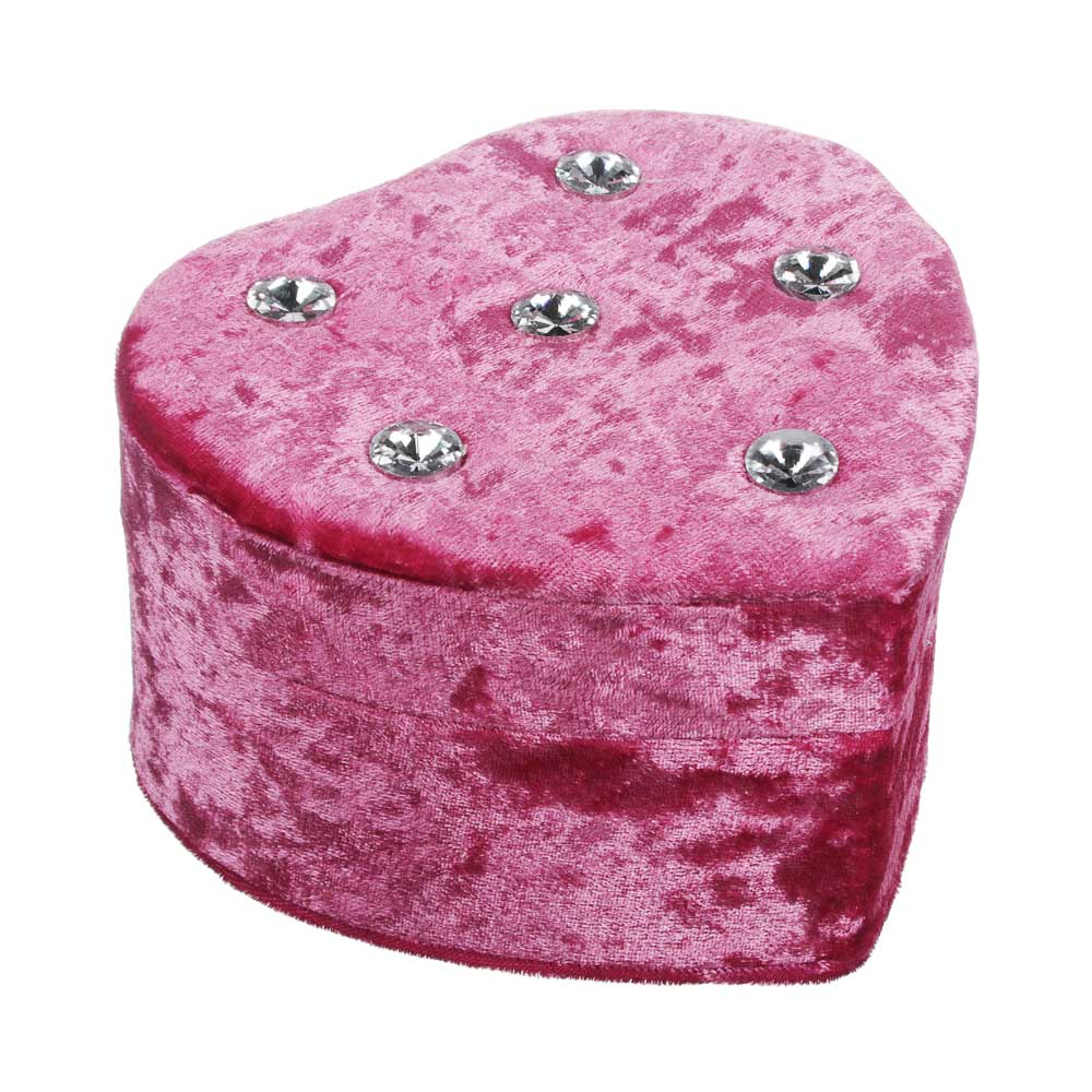 Шкатулка для украшений с зеркалом, в форме сердца, 12,5х14х8,5 см, полиэстер, 4 цвета, арт.№ 504-631