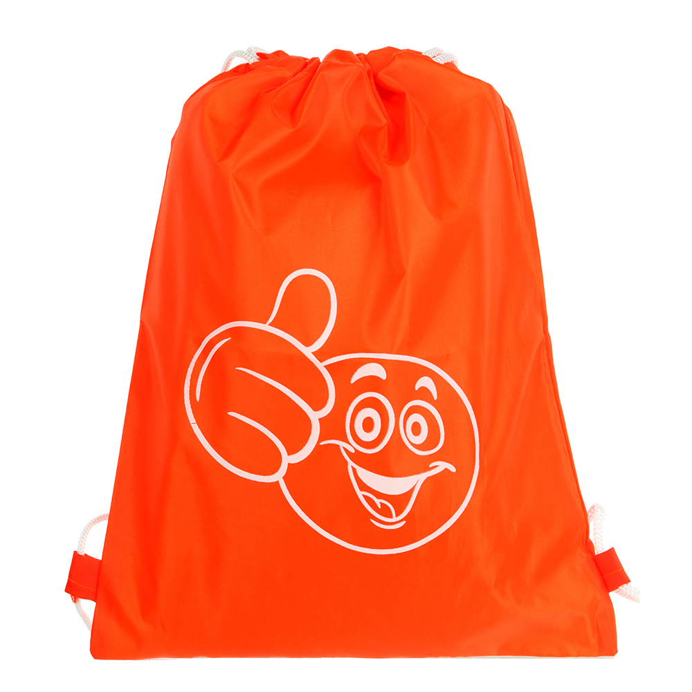 Мешок для сменной обуви на завязках 34,8x41,5 см, однотонный с рисунком, 5 цветов, полиэстер, арт.№ 583-194
