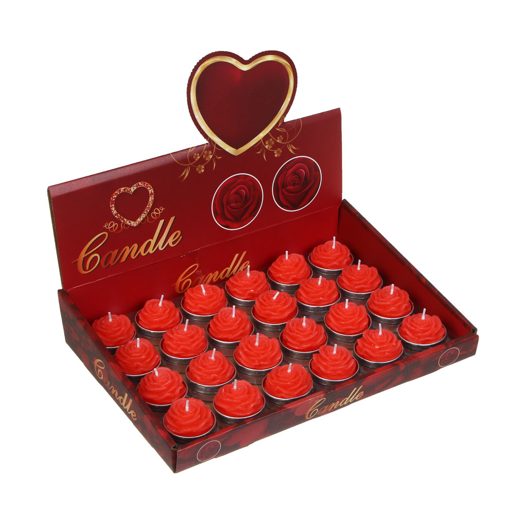 Свеча тм LADECOR "Роза" 3,8x3,8x4,5 см, парафин, арт.№ 563-041