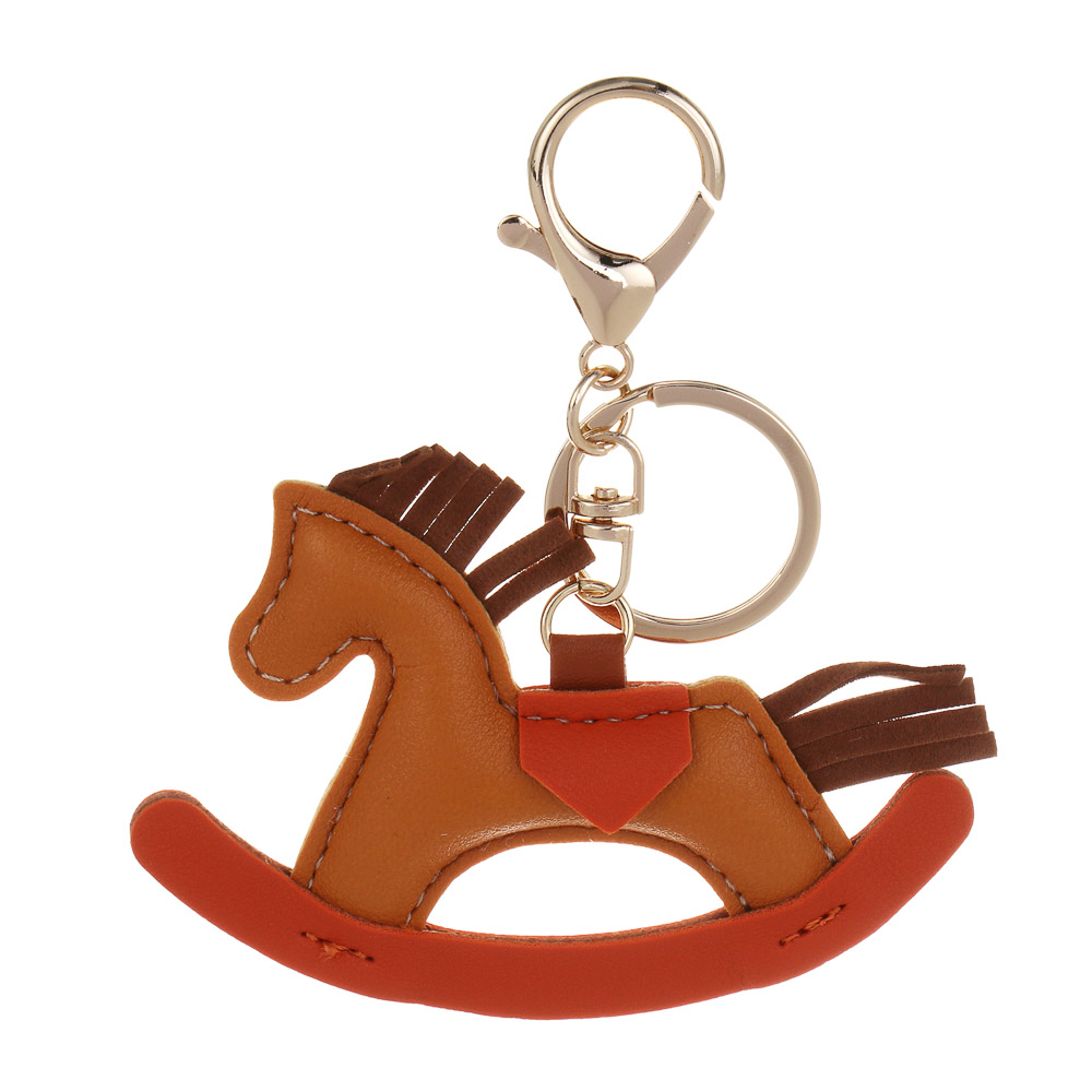 СНОУ БУМ Брелок лошадка иск.кожа бежевая, 9 см, арт.№ 705-022