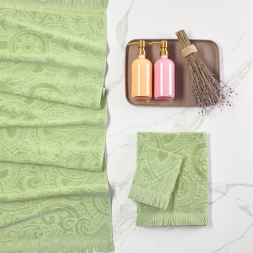 PROVANCE Эвкалипт Полотенце махровое, 100% хлопок, 30х50см, 450гр/м, зеленый, арт.№ 484-158