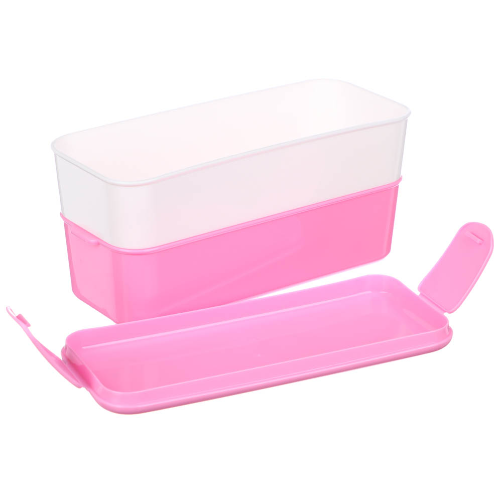 Ланч-бокс 2 секции (0,5л+0,5л), 19х8х9,5см, с декором, пластик, арт.№ 861-373